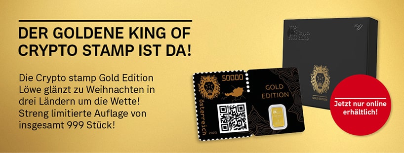 Der goldene King of Crypto stamp ist da